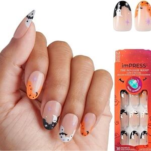 KISS imPRESS Halloween Press On Nails, ‘The Creeps’, Multicolored, Medium Oval